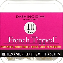 French Nagel-Tips - Dashing Diva French Tipped Short White 50 Tips Size 10 — Bild N1