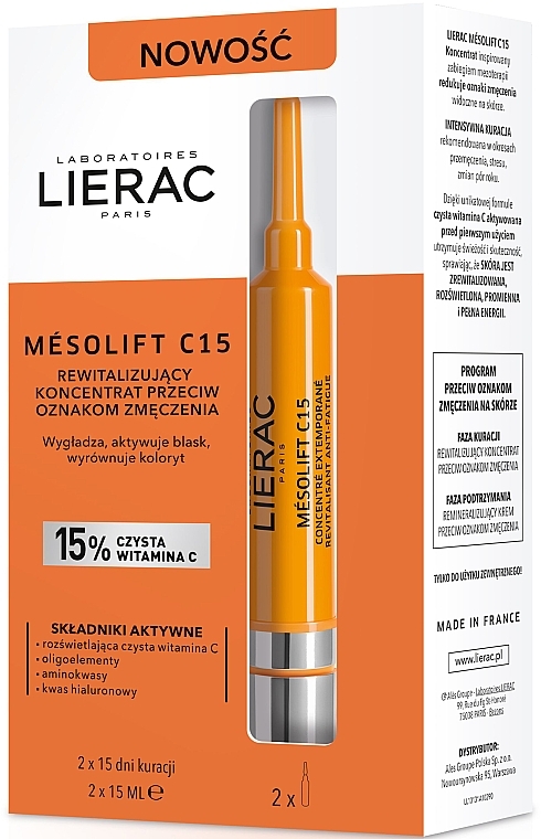 Gesichtspflegeset - Lierac Mesolift C15 (Gesichtskonzentrat 2x15ml) — Bild N2