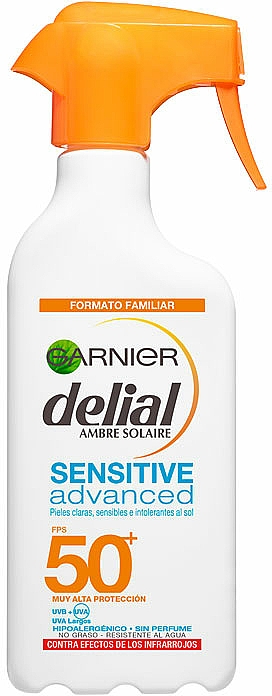Sonnenschutzspray für empfindliche Haut SPF 50 - Garnier Delial Ambre Solaire Advanced Sensitive Sunscreen Spray SPF50 — Bild N2