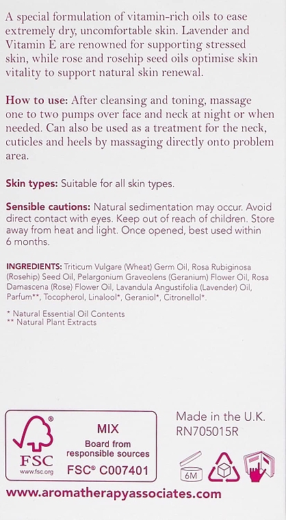 Pflegendes Anti-Aging Gesichtsöl für trockene Haut - Aromatherapy Associates Anti-Age Intensive Skin Treatment Oil — Bild N4