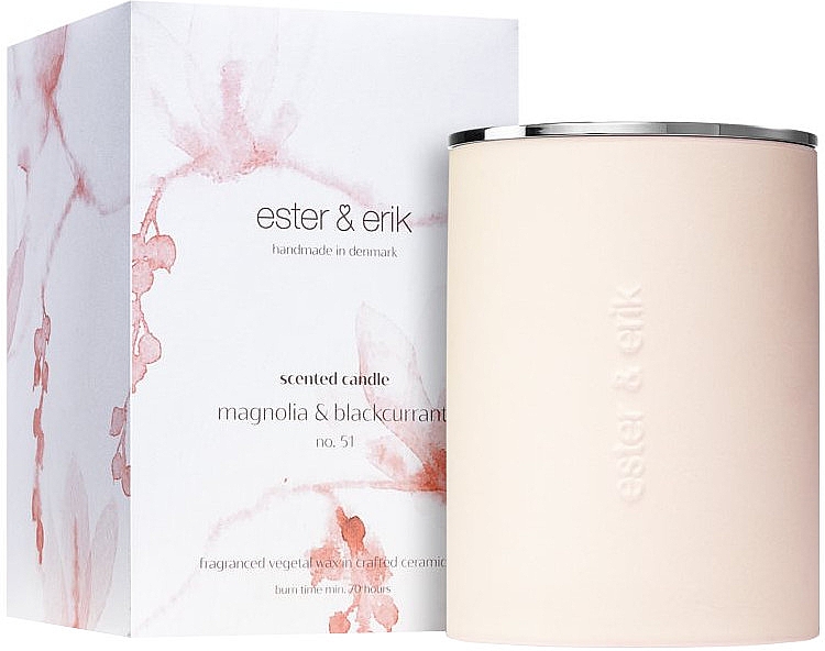 Duftkerze Magnolie und schwarze Johannisbeere - Ester & Erik Scented Candle Magnolia & Blackcurrant № 51 — Bild N1