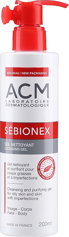 Schäumendes Gesichtsreinigungsgel für fettige Haut - ACM Laboratoires Sebionex Cleansing Purifying Gel — Bild N1