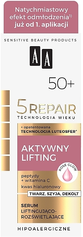 Lifting-Serum für das Gesicht - AA Cosmetics Technologia Wieku 5Repair 50+ Serum — Bild N2