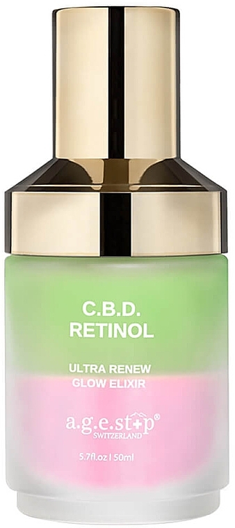 Feuchtigkeitsspendendes und beruhigendes Gesichtselixier - A.G.E. Stop C.B.D. Retinol Ultra Renew Glow Elixir  — Bild N1