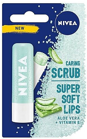 Pflegendes Lippenpeeling mit Aloe Vera und Vitamin E - Nivea Caring Scrub Super Soft Lips Aloe Vera + Vit-E Lip Balm — Bild N1