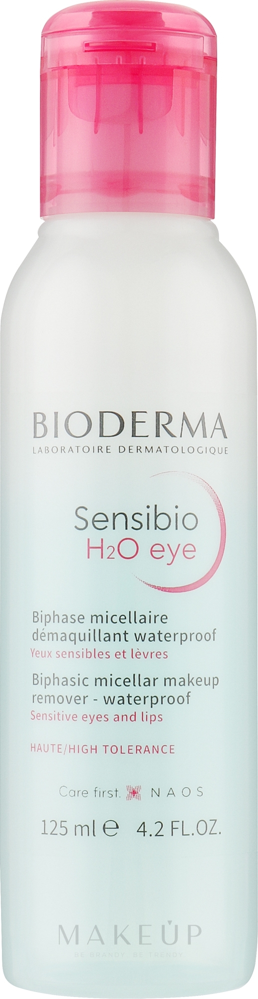 Zwei-Phasen-Mizellenwasser zum Abschminken für Augen und Lippen - Bioderma Sensibio H2O Eye — Bild 125 ml