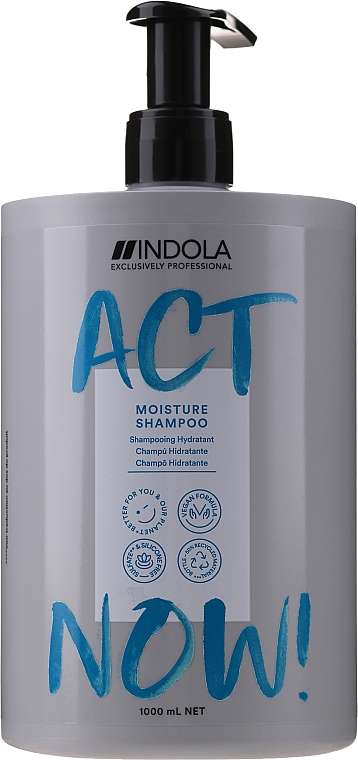 Feuchtigkeitsspendendes Shampoo für trockenes Haar - Indola Act Now! Moisture Shampoo — Bild N1