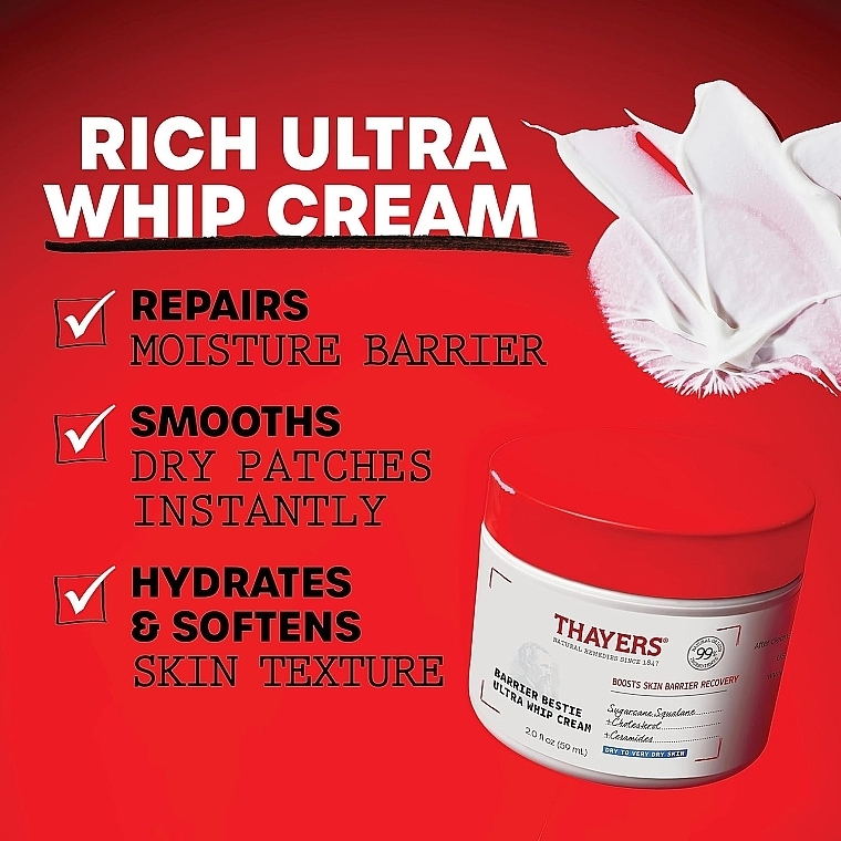 Gesichtscreme für trockene und sehr trockene Haut - Thayers Barrier Bestie Ultra Whip Cream — Bild N4