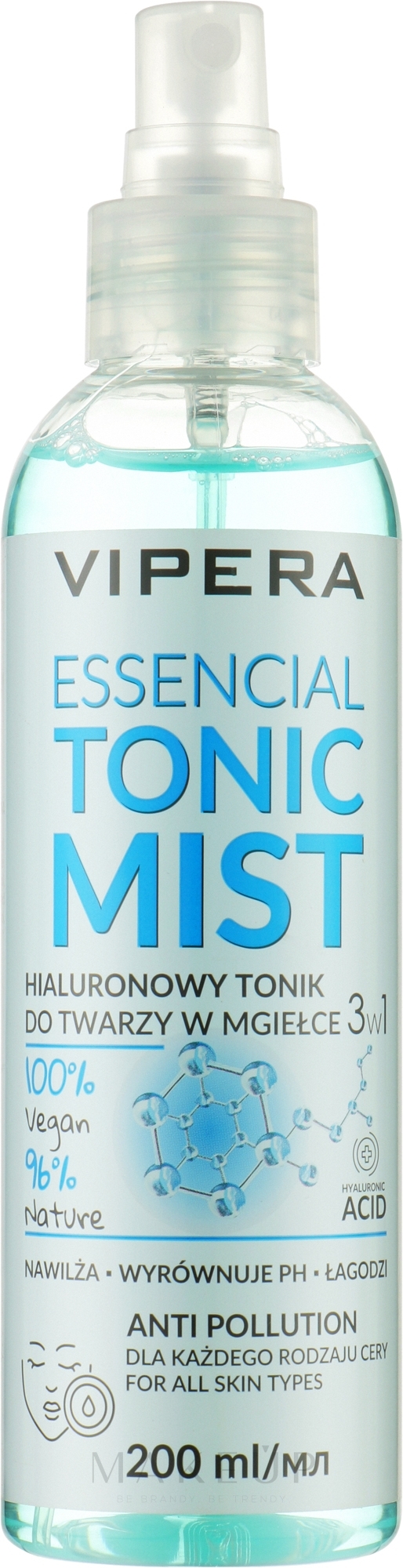 Gesichtsnebel-Tonikum mit Hyaluronsäure für alle Hauttypen - Vipera Essencial Hyaluronic Tonic Mist — Bild 200 ml