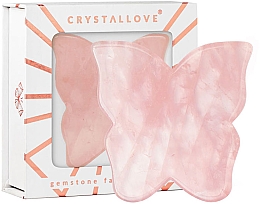 Gesichtsmassage-Platte aus Rosenquarz Schmetterling - Crystallove Butterfly Rose Quartz gua Sha — Bild N1