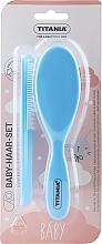 Düfte, Parfümerie und Kosmetik Haarset für Babys und Kinder - Titania (Haarbürste hellblau und Haarkamm hellblau)