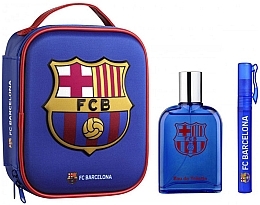 Düfte, Parfümerie und Kosmetik Air-Val International FC Barcelona - Duftset (Eau de Toilette 100ml + Eau de Toilette 10ml + Kulturbeutel) 