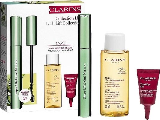 Haarpflegeset - Clarins Lash Lift Collection (mascara/8ml + oil/50ml + eye/balm/3ml) — Bild N1