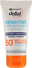 Düfte, Parfümerie und Kosmetik Feuchtigkeitsspendende Sonnenschutzcreme für das Gesicht SPF 50+ - Garnier Delial Ambre Solaire Sensitive Advanced Face Cream SPF50+