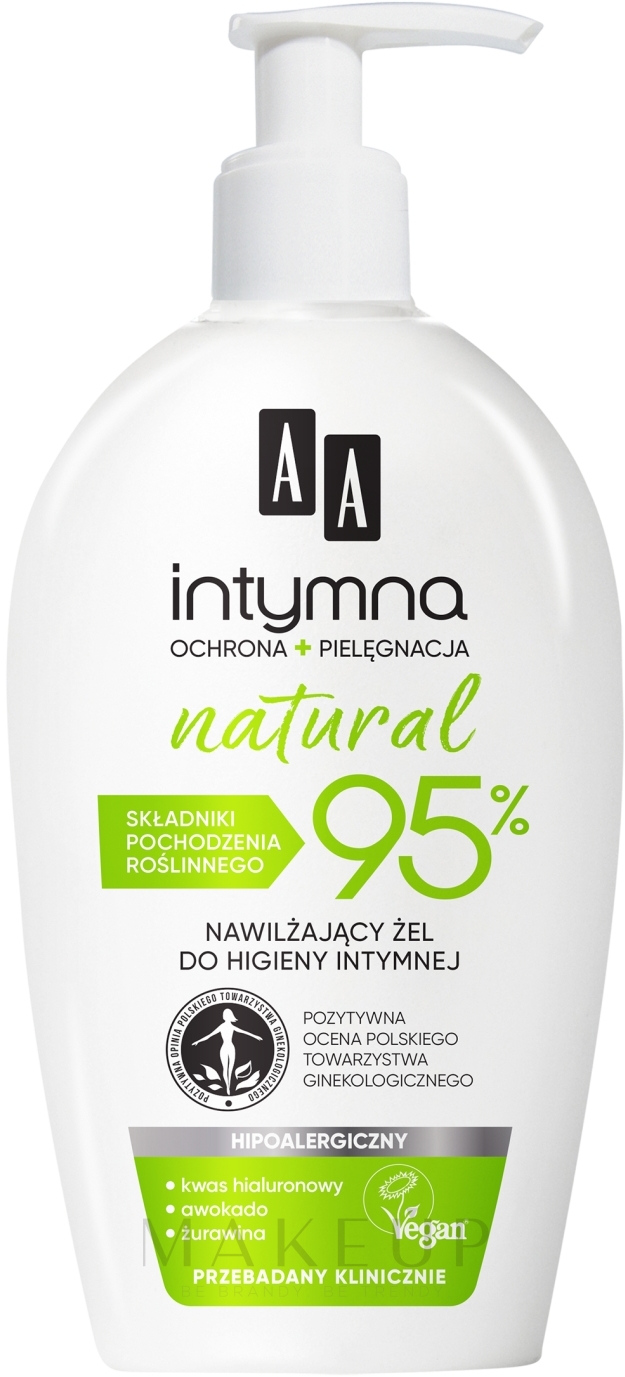Feuchtigkeitsspendendes natürliches Mizellen-Reinigungsgel für die Intimhygiene - AA Intymna Natural 95% — Bild 300 ml