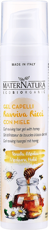 Modellierendes Haargel-Fluid für lockiges Haar mit Honig - MaterNatura Curl Reviving Hair Gel With Honey