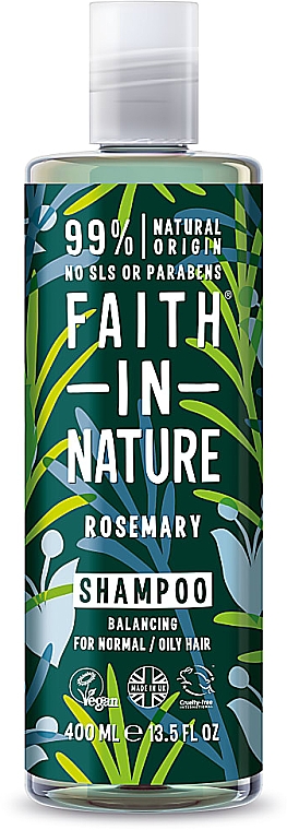 Balancierendes Shampoo mit Rosmarin für normales und fettiges Haar - Faith In Nature Rosemary Shampoo — Bild N1