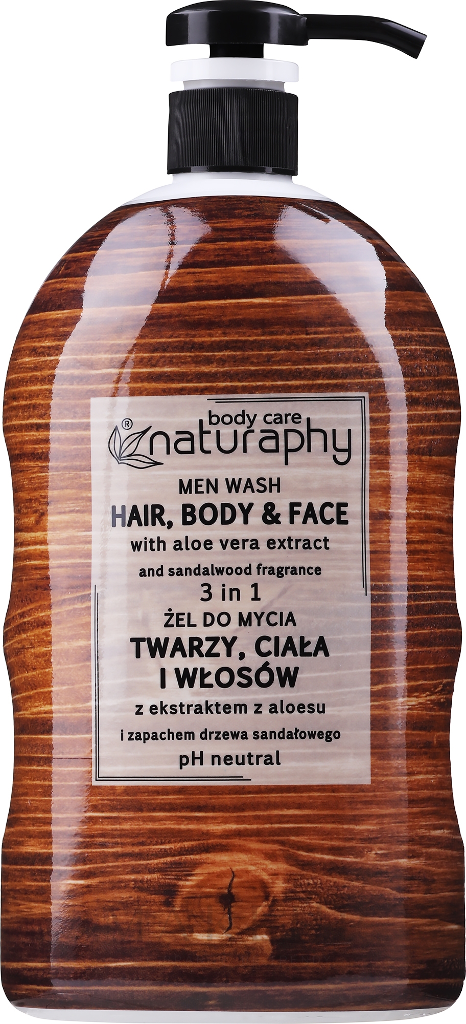 Gelshampoo für Körper, Haar und Gesicht mit Aloe Vera - Naturaphy Men — Bild 1000 ml