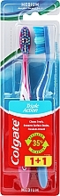 Düfte, Parfümerie und Kosmetik Zahnbürsten-Set dreifache Wirkung mittel blau und himbeerrot 2 St. - Colgate Triple Action Medium