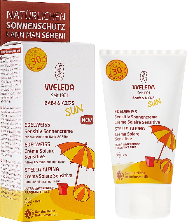 Sonnenschutzcreme für Babys und Kinder SPF 30 - Weleda Edelweiss Baby&Kids Sun SPF 30