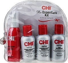 Düfte, Parfümerie und Kosmetik Reise-Haarpflegeset - CHI The Essentials Kit (Shampoo 59ml + Conditioner 59ml + Haarbehandlung mit Seide 59ml + Haarspray 59ml)