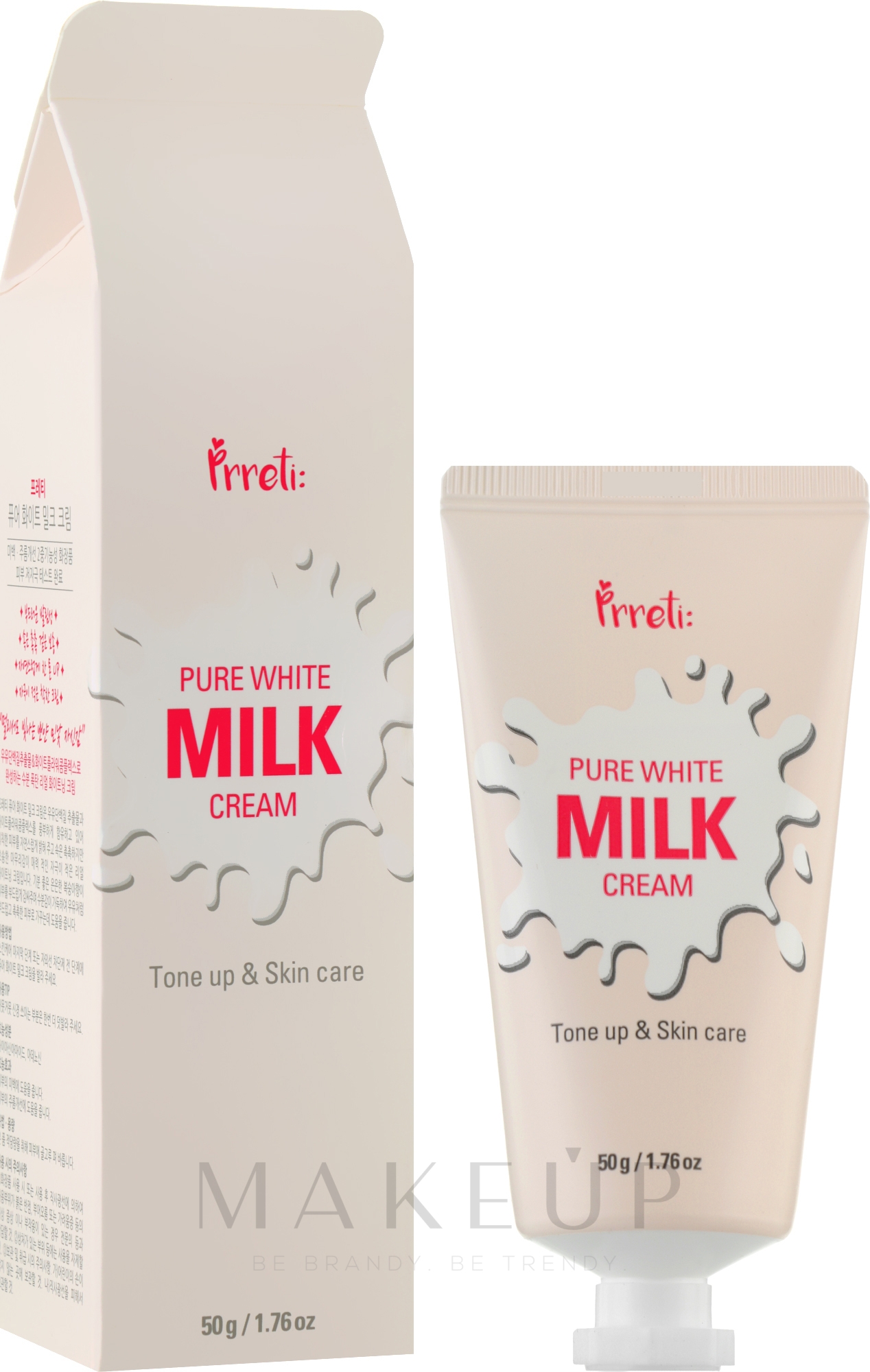 Feuchtigkeitsspendende Gesichtscreme mit Milchproteinen - Prreti Pure White Milk Cream — Bild 50 g