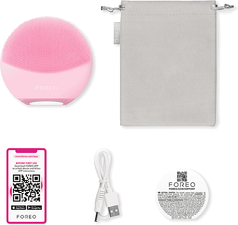 Doppelseitiges Massagegerät für das Gesicht - Foreo Luna 4 Mini Dual-Sided Facial Cleansing Massager Pearl Pink — Bild N3