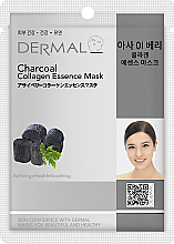 Beruhigende Tuchmaske mit Aktivkohleextrakt, Vitamin E und Kollagen für das Gesicht - Dermal Charcoal Collagen Essence Mask — Bild N1