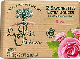 Milde Seife mit Rosenextrakt - Le Petit Olivier 2 extra mild soap bars Rose — Bild N2