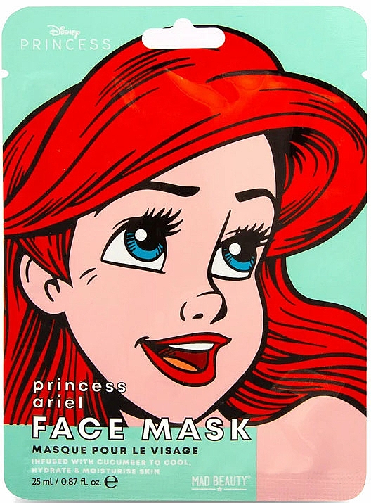 Feuchtigkeitsspendende Gesichtsmaske mit Gurke - Mad Beauty POP Princess Face Mask Ariel — Bild N1