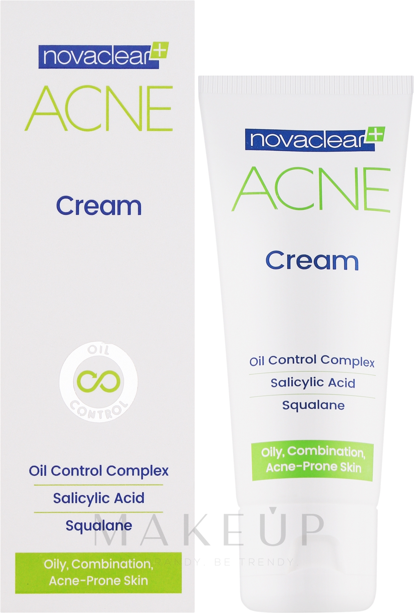 Mattierende Gesichtscreme mit Salicylsäure für fettige und zu Akne neigende und Mischhaut - Novaclear Acne Cream — Bild 40 ml
