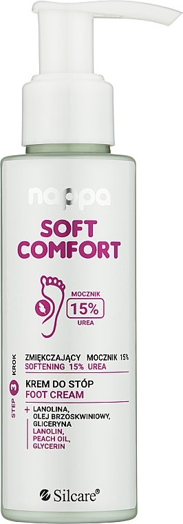 Exfolierende und feuchtigkeitsspendende Fußcreme mit Harnstoff 15% - Silcare Nappa Urea 15% Foot Cream — Bild N1