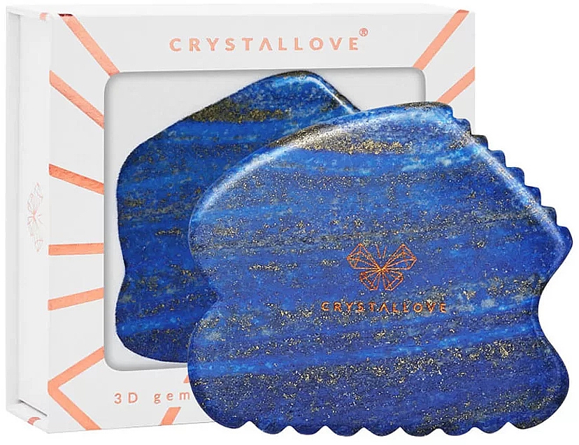 Gesichtsmassage-Platte Lapislazuli blau - Crystallove Lapis Lazuli Contour Gua Sha — Bild N2