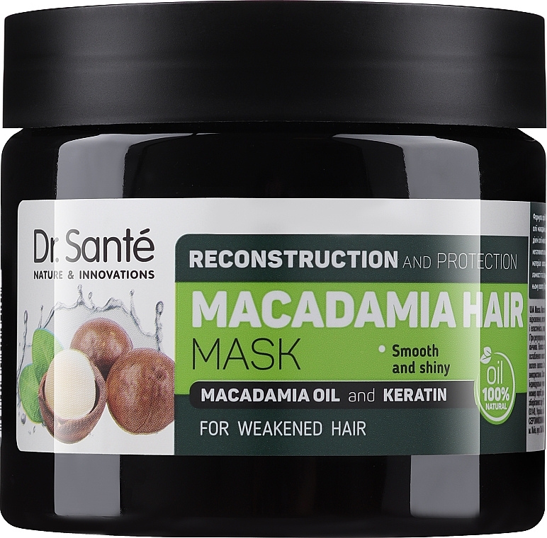 Regenerierende Haarmaske mit Macadamia- und Keratin Öl - Dr. Sante Macadamia Hair — Foto N1