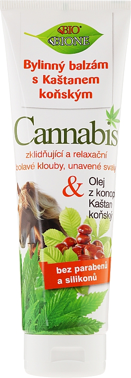 Massagebalsam mit Rosskastanien- und Hanföl - Bione Cosmetics Cannabis Herbal Ointment With Horse Chestnut