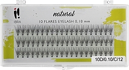 Wimpernbüschel-Set C 12 mm - Ibra 10 Flares Eyelash Knot Free Naturals — Bild N1