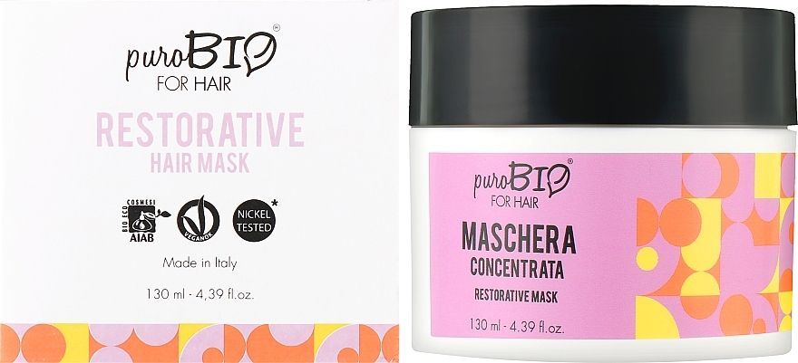 Stärkende und reparierende Haarmaske mit Kamillen-, Passionsblumen- und Malvenextrakt - puroBIO Cosmetics For Hair Restorative Mask — Bild N2