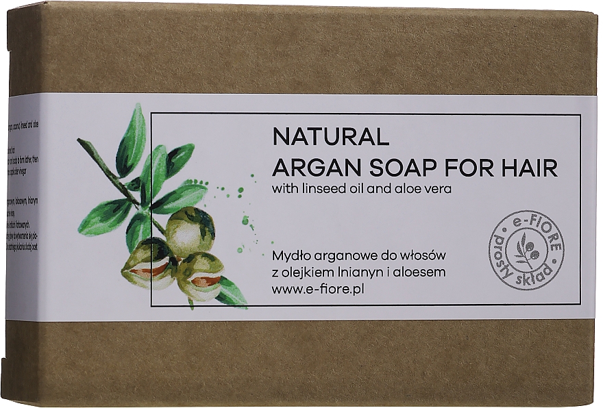 Festes Argan-Shampoo für das Haar mit Leinöl und Aloe Vera - E-Fiore Natural Argan Soap For Hair — Bild N4