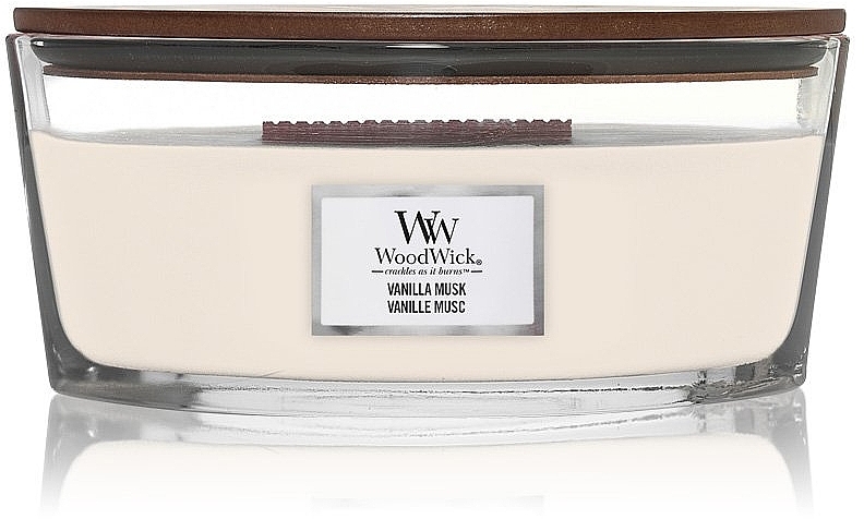 Duftkerze im Glas - Woodwick Candle Ellipse Vanilla Musk — Bild N1