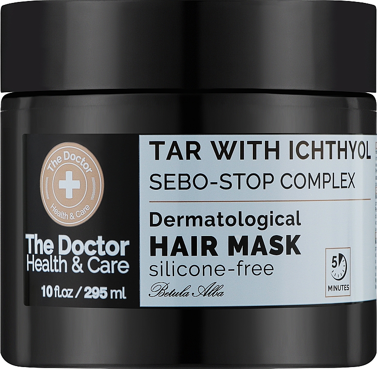 Haarmaske Teer mit Ichthyol - The Doctor Health & Care Tar With Ichthyol + Sebo-Stop Complex Hair Mask — Bild N1