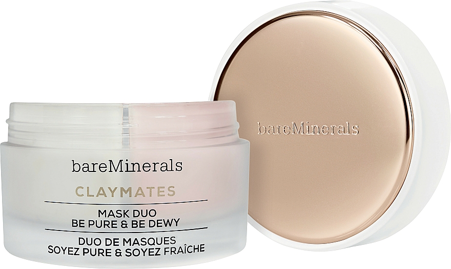 Doppel-Gesichtsreinigungsmaske mit weißer Grapefruit, Johannisbeer- und Birnenextrakt - Bare Minerals Claymates Be Pure & Be Dewy Mask Duo — Bild N1