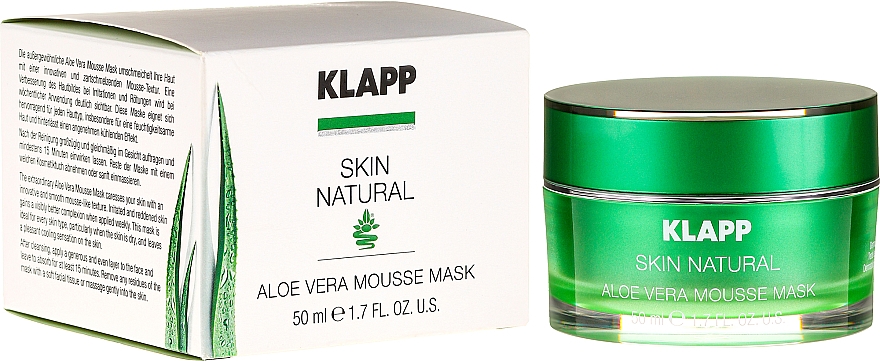 Beruhigende Gesichtsmaske mit Aloe Vera, Jojobaöl und Spirulina - Klapp Skin Natural Aloe Vera Mousse Mask — Bild N1