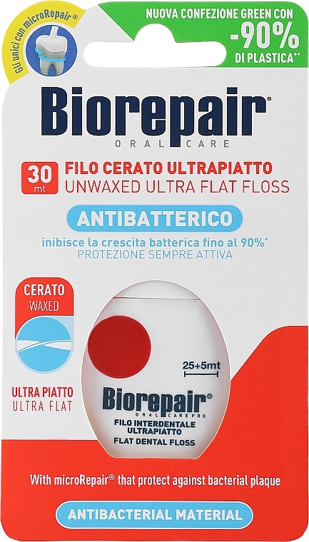 Ultradünne Zahnseide mit Minzgeschmack 30 m - Biorepair Ultra-Flat Floss — Bild N1