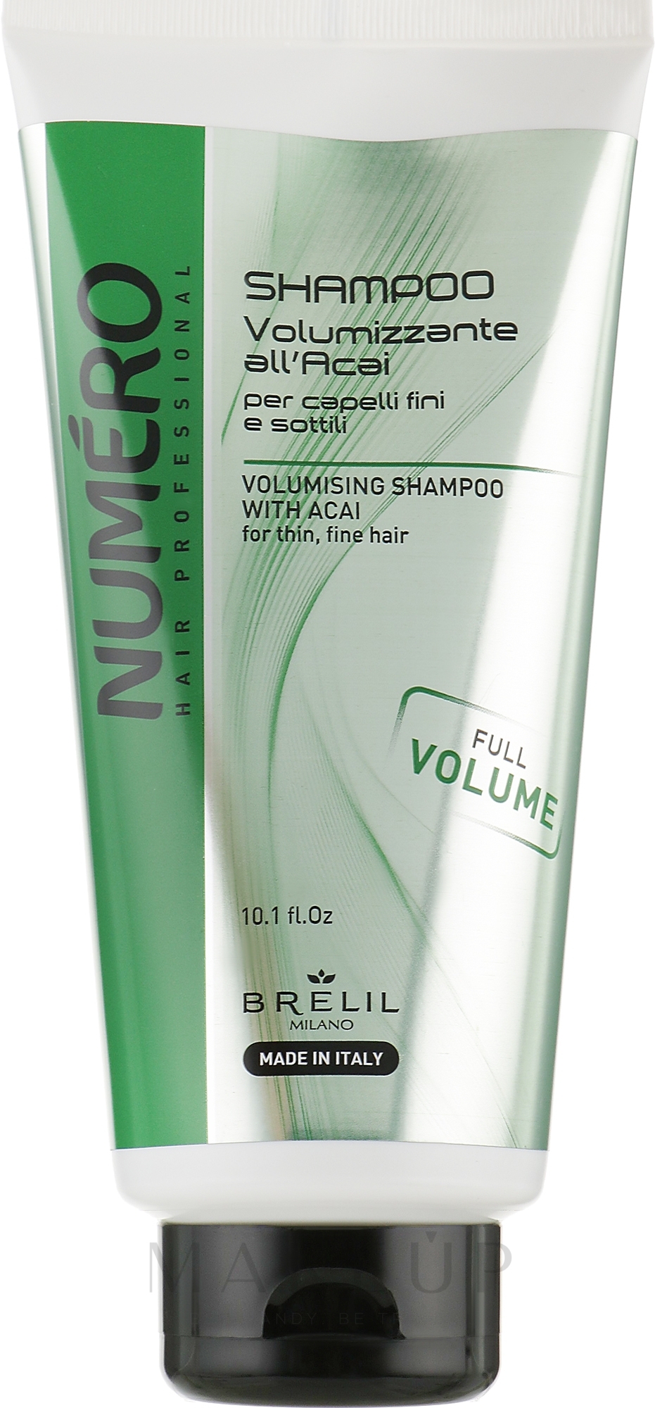 Shampoo für mehr Volumen mit Acai-Extrakt für dünnes Haar - Brelil Numero Volumising Shampoo — Bild 300 ml