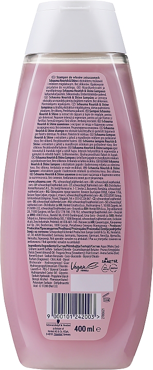 Shampoo für geschädigtes Haar mit Erdbeerextrakt und Mandelöl - Schauma Nourish & Shine Strawberry Shampoo — Bild N2