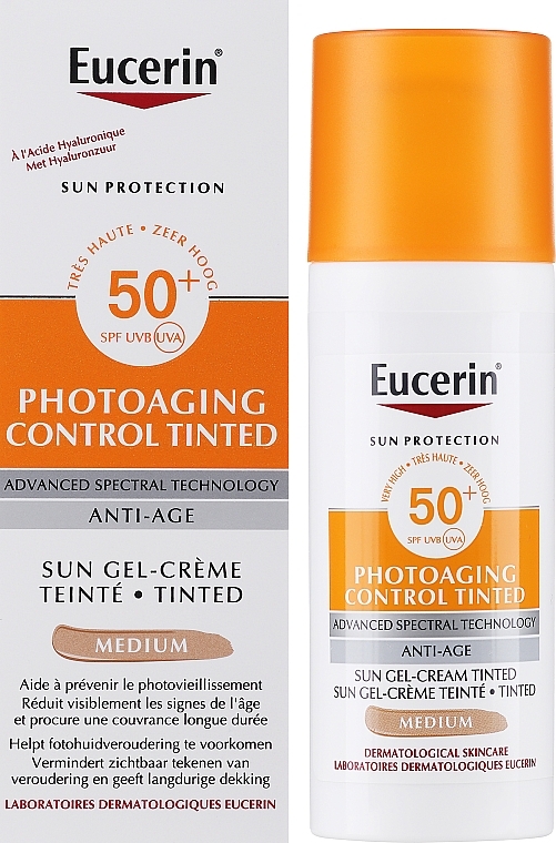 Sonnenschützende Gesichtscreme SPF 50+ - Eucerin Photoaging Control Tinted Sun Gel-Cream SPF50+ Medium — Bild N1