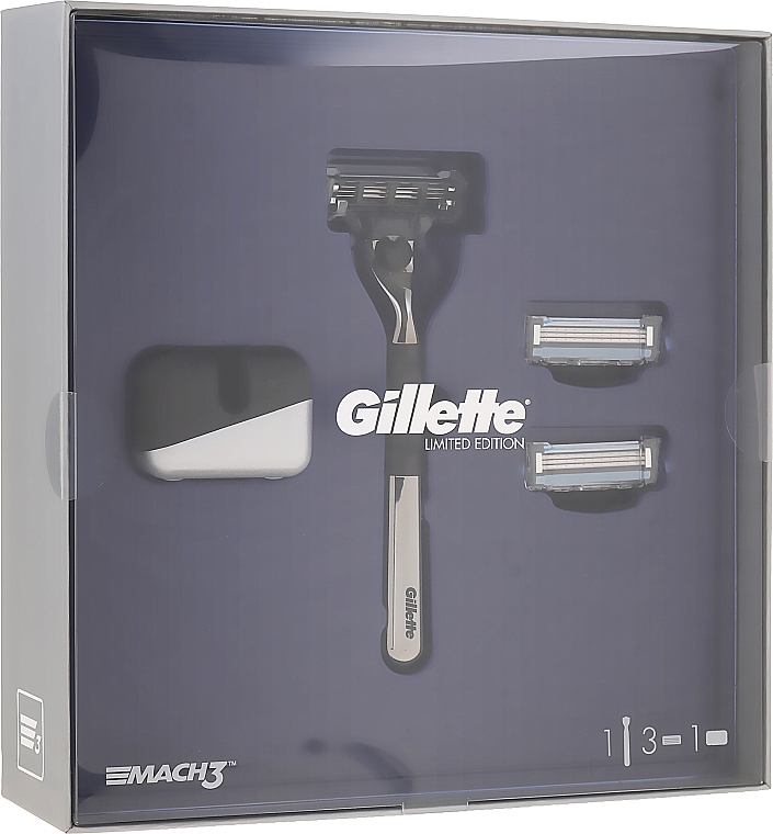 Set - Gillette Mach3 (Rasierer/1St. + Ersatzklingen/2St. + Ständer