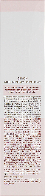Feuchtigkeitsspendender und aufhellender Gesichtsreinigungsschaum mit Milchproteinen und Glykol- und Salizylsäure - G9Skin White In Milk Whipping Foam — Bild N3