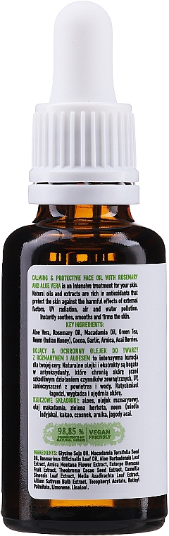 Gesichtsöl mit Rosmarin und Aloe - VCee Rosemary & Aloe Face Oil Calming & Protecting — Bild N2