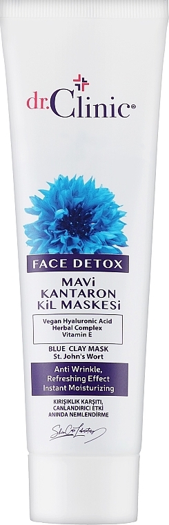 Gesichtsmaske aus Tonerde mit Kornblumenextrakt - Dr. Clinic Blue Clay Mask — Bild N1
